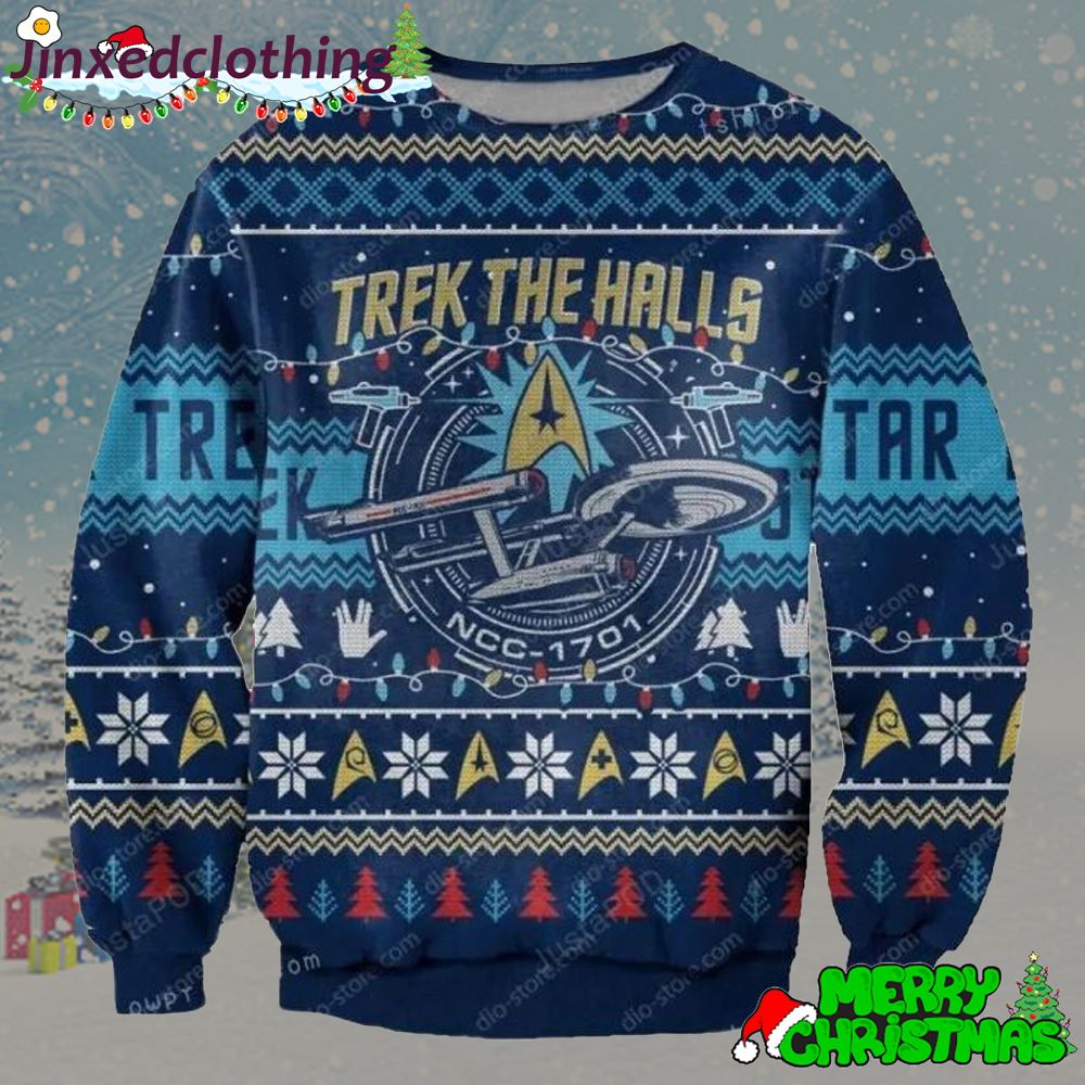 Trek The Halls Ncc 1701 Ugly Sweater 